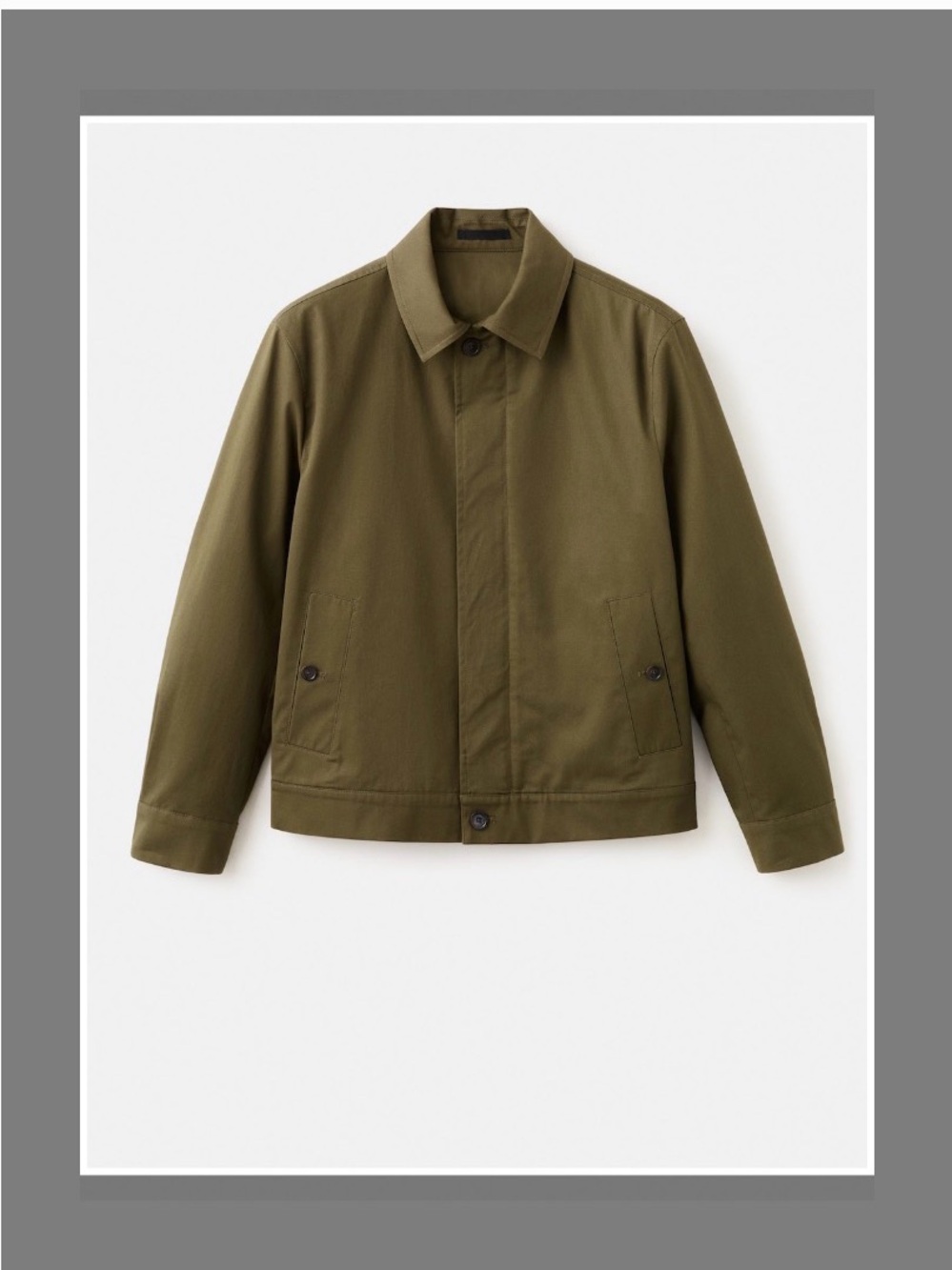 Water-repellent jacket with hidden zipper